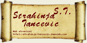 Strahinja Tančević vizit kartica
